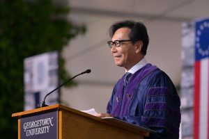 Tsai delivers his alumni address.